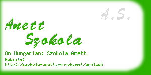 anett szokola business card